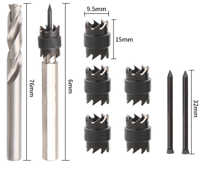DK03 ชุดดอกเจาะรอยอาร์ค ชุดใหญ่ 8-9.5 มิล เกรดสูง