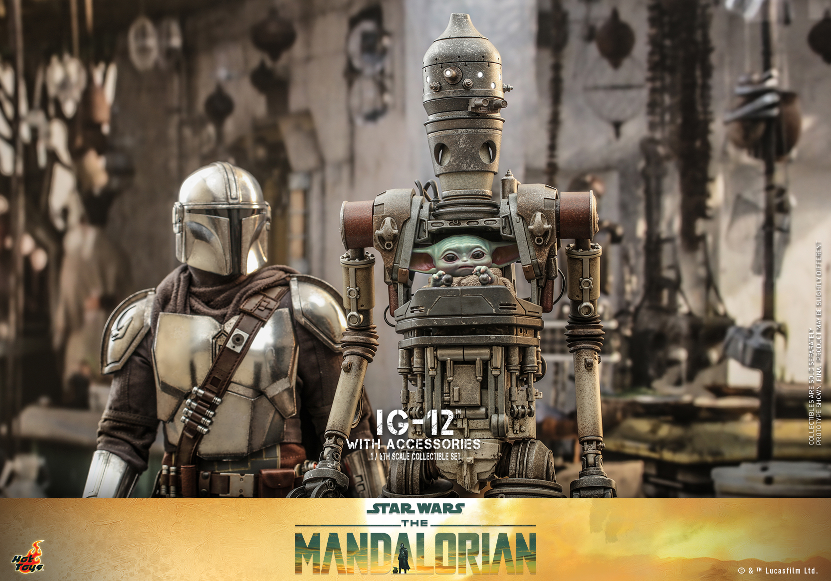 Hot Toys TMS105 1/6 Star Wars: The Mandalorian™ - IG-12™ With Accessories Set