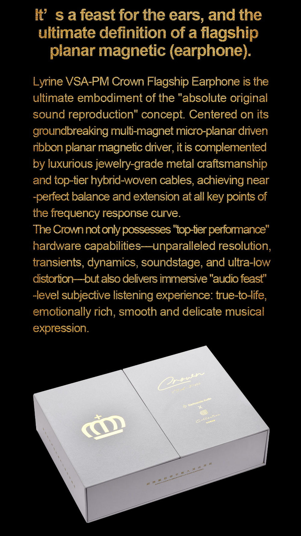 Ear Acoustic Audio VSA-PM Crown หูฟัง IEMs ไดรเวอร์ Planar แบบสามช่องแม่เหล็ก ไดอะแฟรมอะลูมิเนียม ประกันศูนย์ไทย