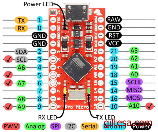 Pro Micro 5V/16Mhz + Pin Header ( Arduino - Compatible Board )