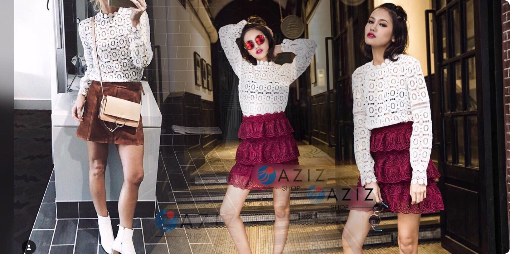 มาเพิ่มค้ะ!! เสื้อแขนยาวลูกไม้ฉลุ Self Portrait ดีไซน์คอลูกไม้ระบายน่ารัก แขนยาวจั้มข้อมือ คัตติ้งเนี้ยบ ซิปรูดหลัง แบบเก๋มากค่ะ (ดาราเซเลปใส่กันตรึม)