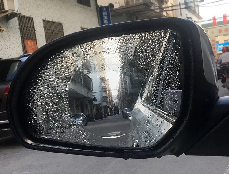 F01C ฟิล์มติดกระจกมองข้างกันน้ำ กันหมอก นาโนฟิล์ม ทรงกลม ขนาด 9.5cm X 9.5 cm ชุด 2 ชิ้น