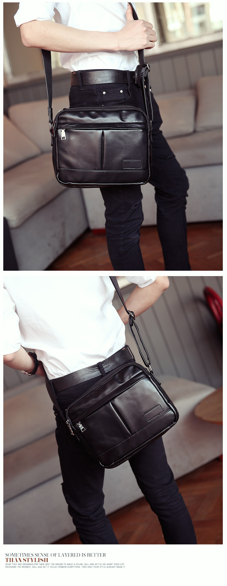 พร้อมส่ง กระเป๋าผู้ชายสะพายข้าง ใส่ IPAD แฟชั่นเกาหลี