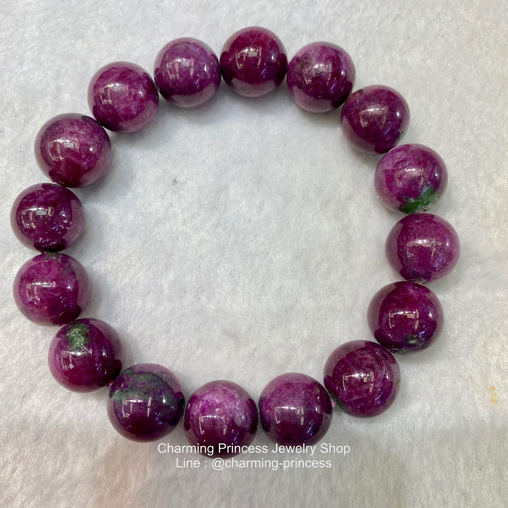 Ruby Zoisite, Anyolite รูบี้ซอยไซท์, เอนิโอไลต์ 13 mm มีความรู้สึกดีและมีความสุข