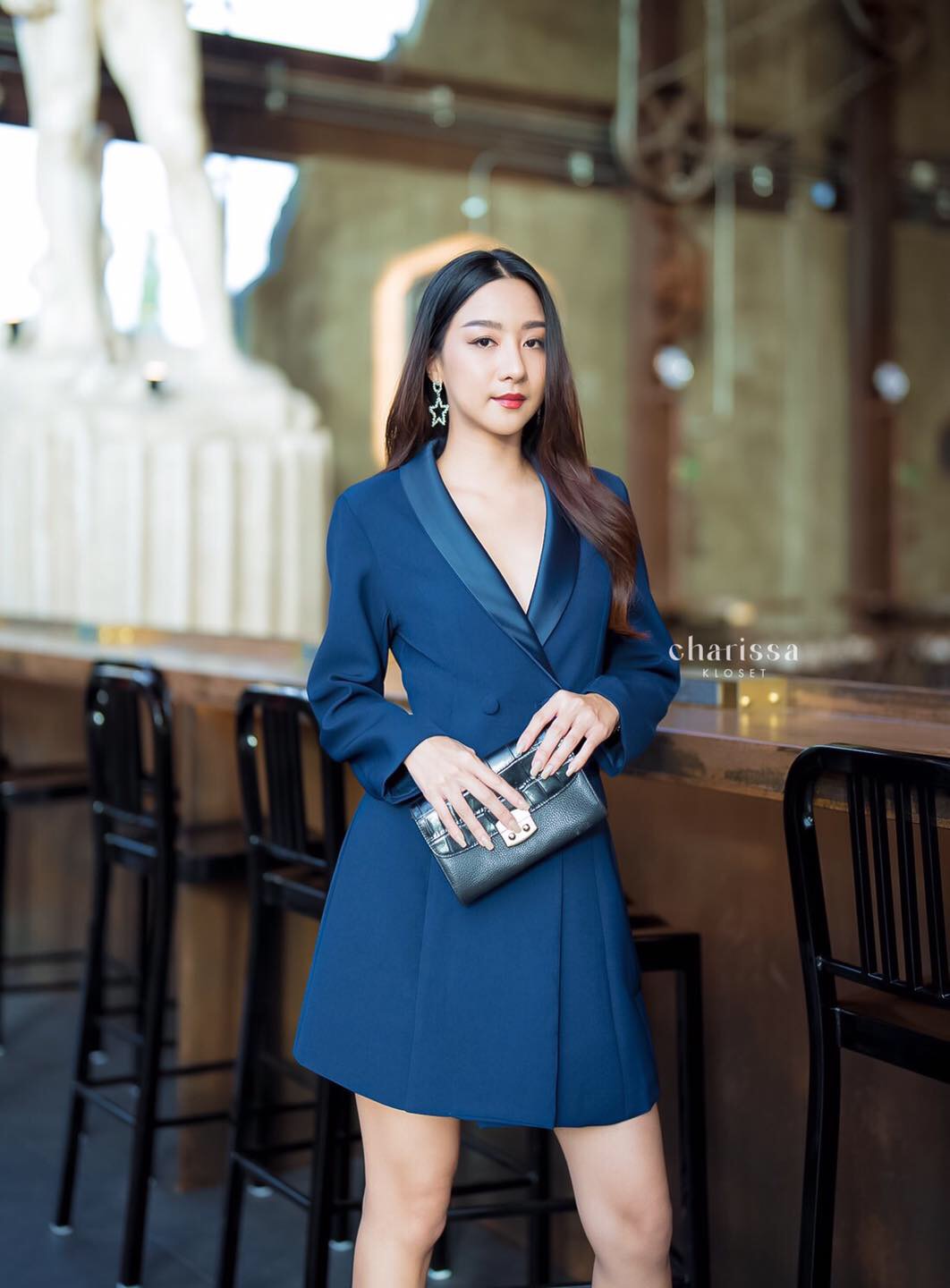 เดรสสูทสีกรม เดรสสูทแฟชั่น