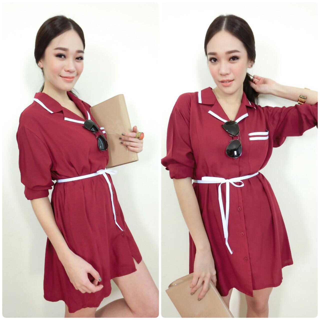 เดรสเชิ้ต เดรสทำงาน ชุดเดรสแฟชั่นสวยผ้าดี