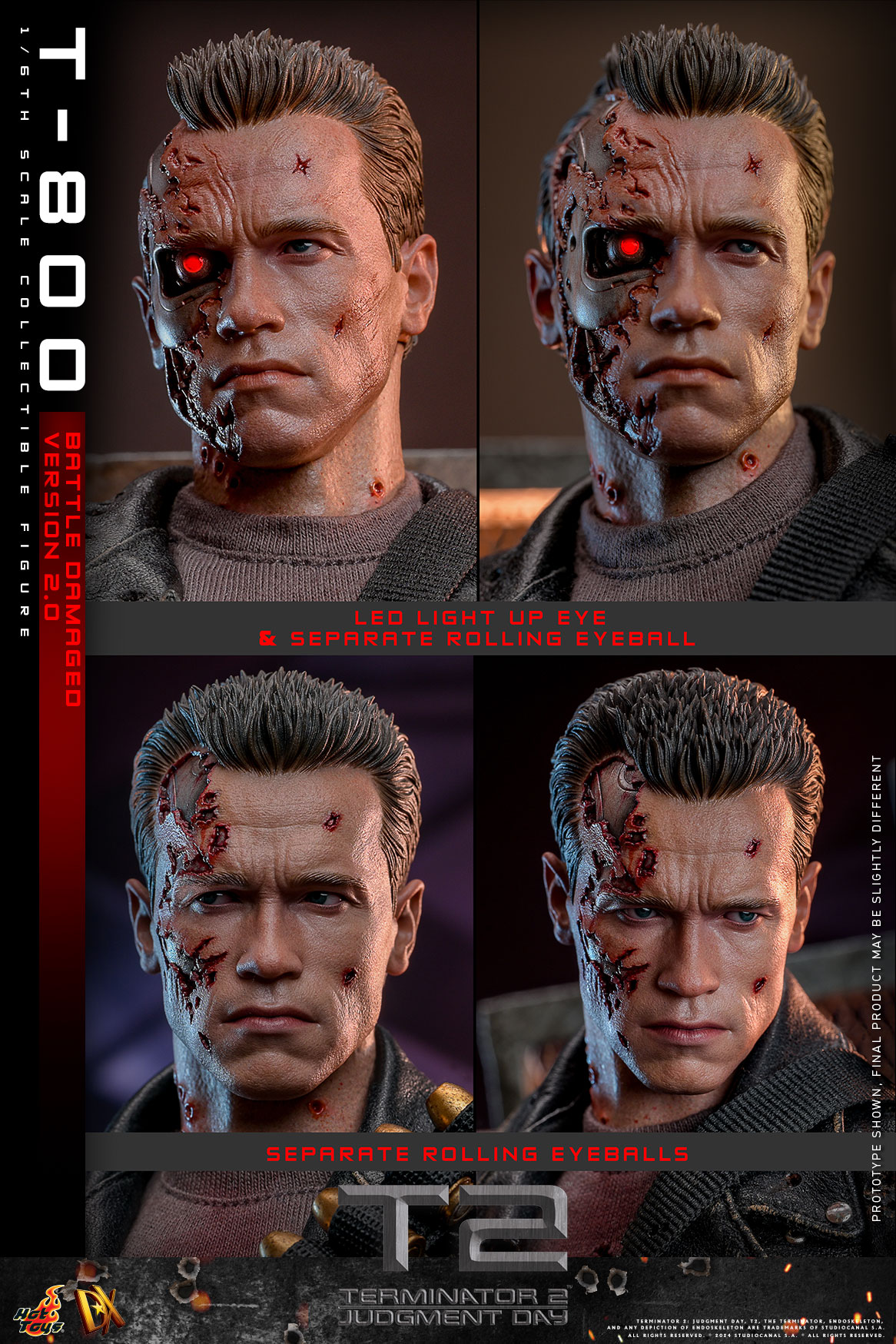 Hot Toys DX46 Terminator 2: Judgment Day - T-800 (Battle Damaged Version 2.0)