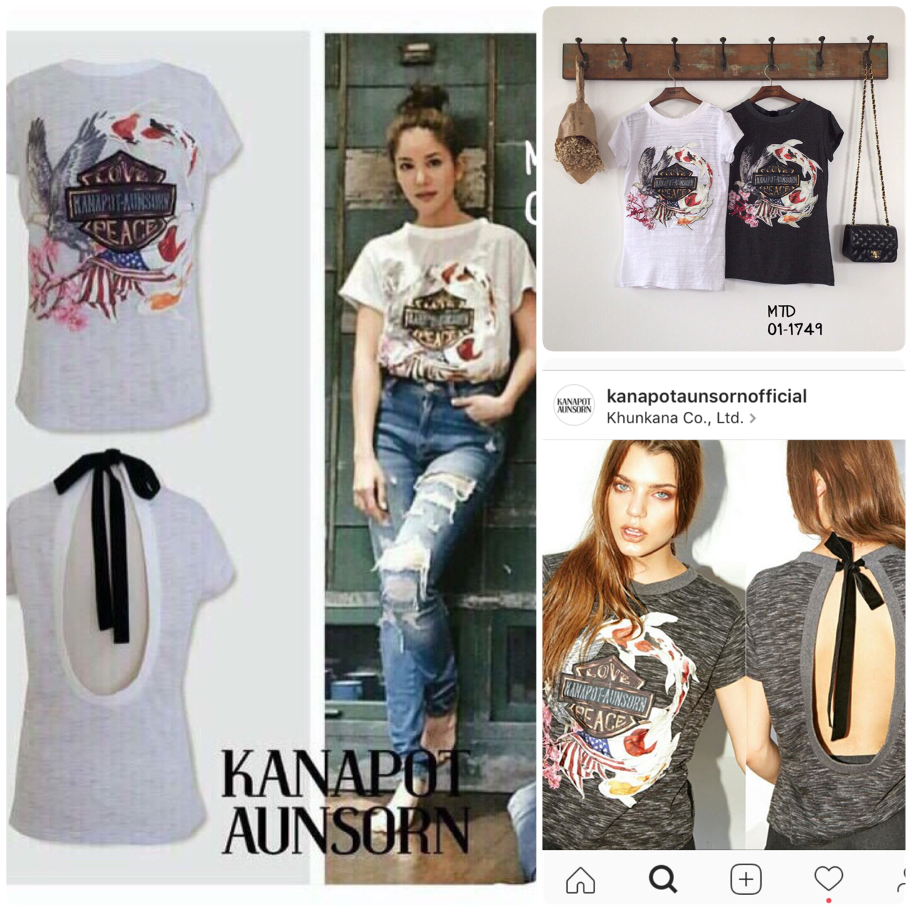 เสื้อยืดแขนสั้น ที่มาพร้อมดีไซน์สวยเท่ห์ ตกแต่งด้วยงานปักลายตรงด้านหน้าเป็นรูปปลาคาร์พค่ะ งานสวยน่ารัก ด้านหลังตกแต่งด้วยงานเว้าคอผูกโบว์ สวยเซ็กซี่ไปในตัวจ้าาา