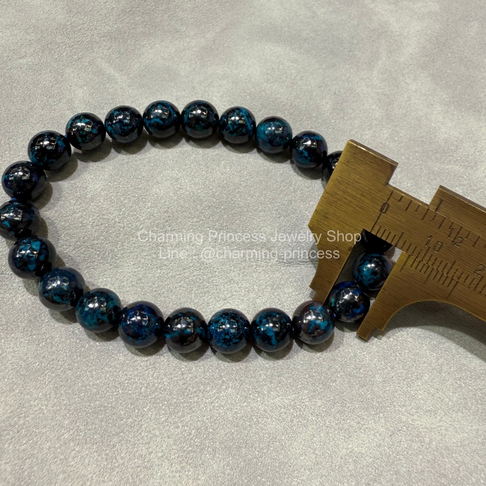 Chrysocolla คริสโซโคลล่า เกรด AAA หินแห่งความสงบสุข เสริมพลังให้ผู้ท้อแท้สิ้นหวัง เสริมบารมีให้คนรักใคร่นับถือ 8 มม