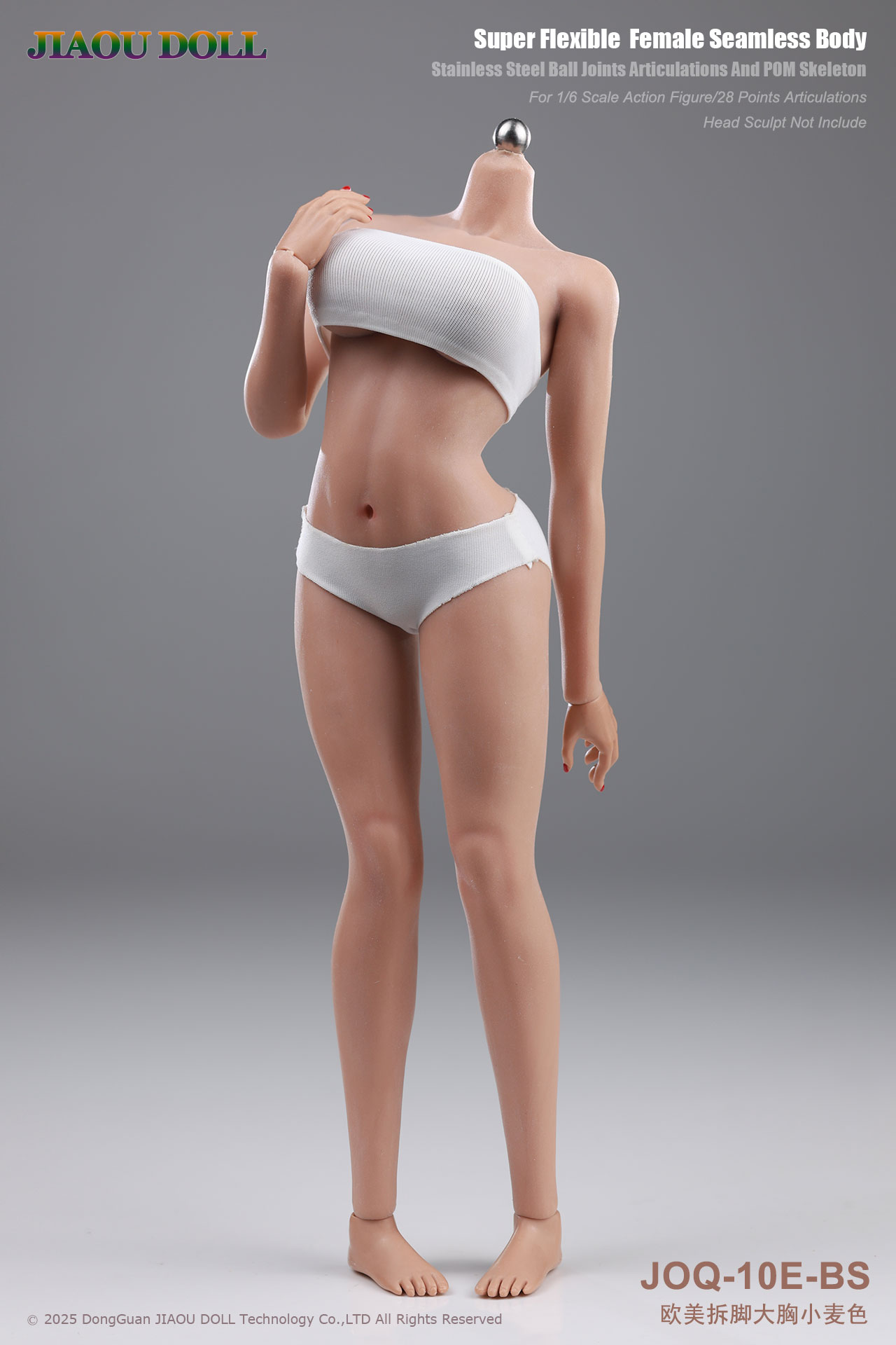 JIAOUDOLL JOQ-10E 1/6 Super Flexible Female Seamless Body Detachable Feet Lager Breasts Without Head