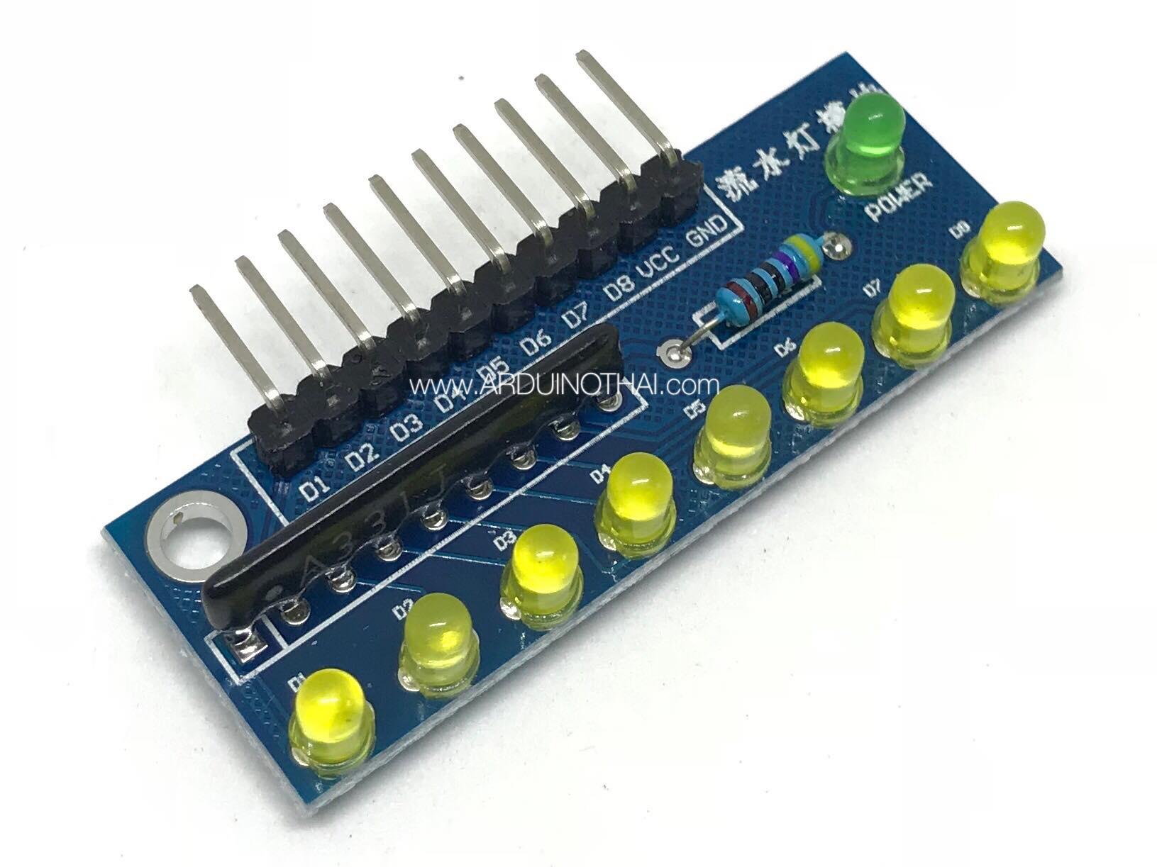 1x8 LED 3mm Module (สีเหลือง) สต็อกไทยส่งไว
