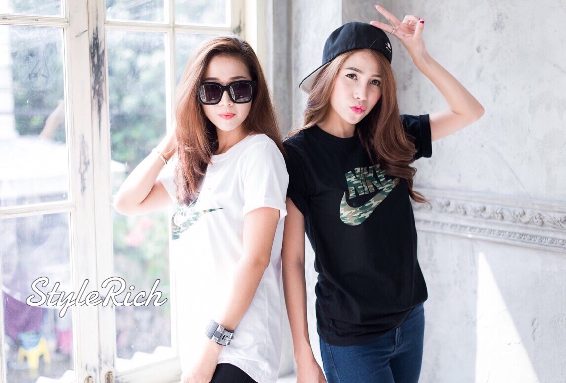 เสื้อยืด NIKE คอกลม สกรีนลายNIKEลายทหาร สวย เท่ ไม่ซ้ำใคร ใส่ได้ตลอด แมทส์ง่าย ใส่สบายๆค่าาา