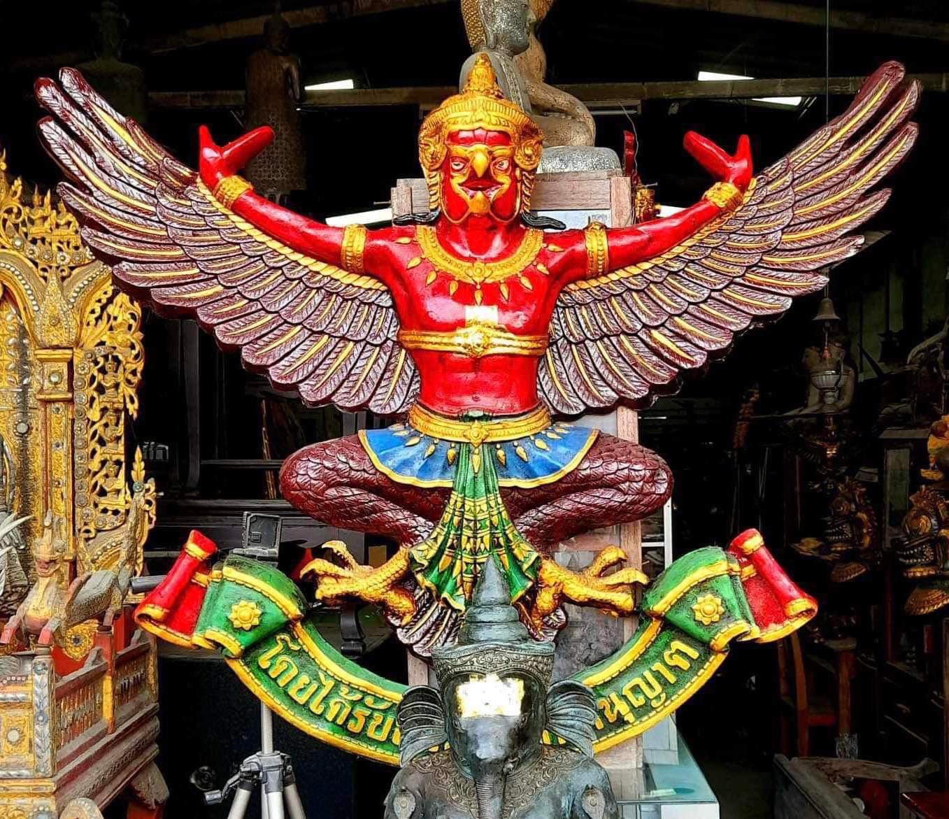 พญาครุฑธนาคารมือสอง ขนาด120ซม สีเดิม สภาพสวยสมบูรณ์