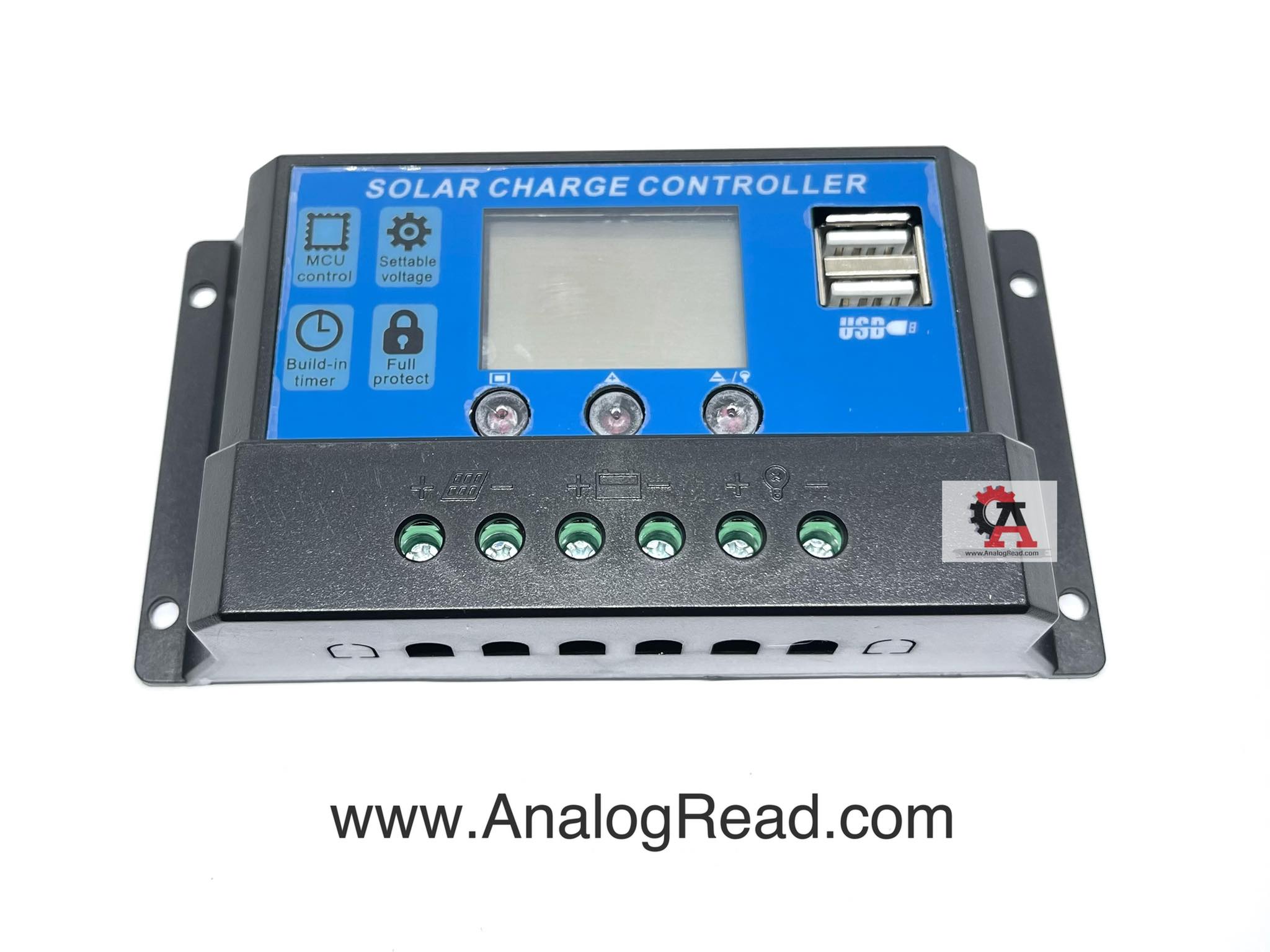 โซล่าชาร์จเจอร์ DC 12V/24V 10A Auto PWM Solar battery charger Solar PV Regulators