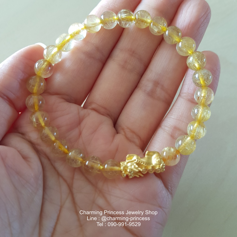 ไหมทอง 6 มม เบบี้ปี่เซี๊ยะ ทองคำแท้ 99.99% 0.6 g