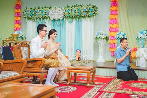 ซุ้มถ่ายภาพงานแต่ง ดอกไม้แห้ง ธีมเขียวขาว