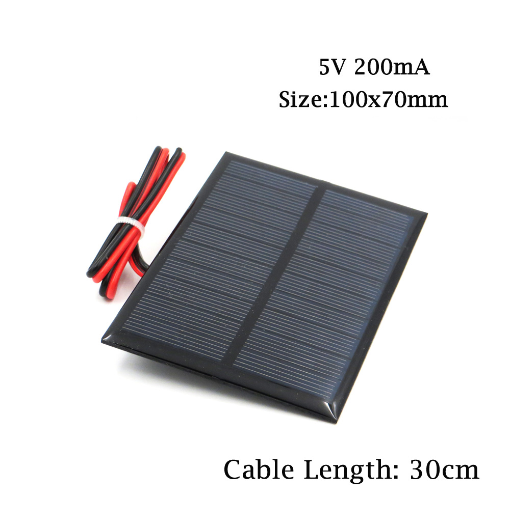 Solar Cell 5V 200mA ( พร้อมสายไฟ )