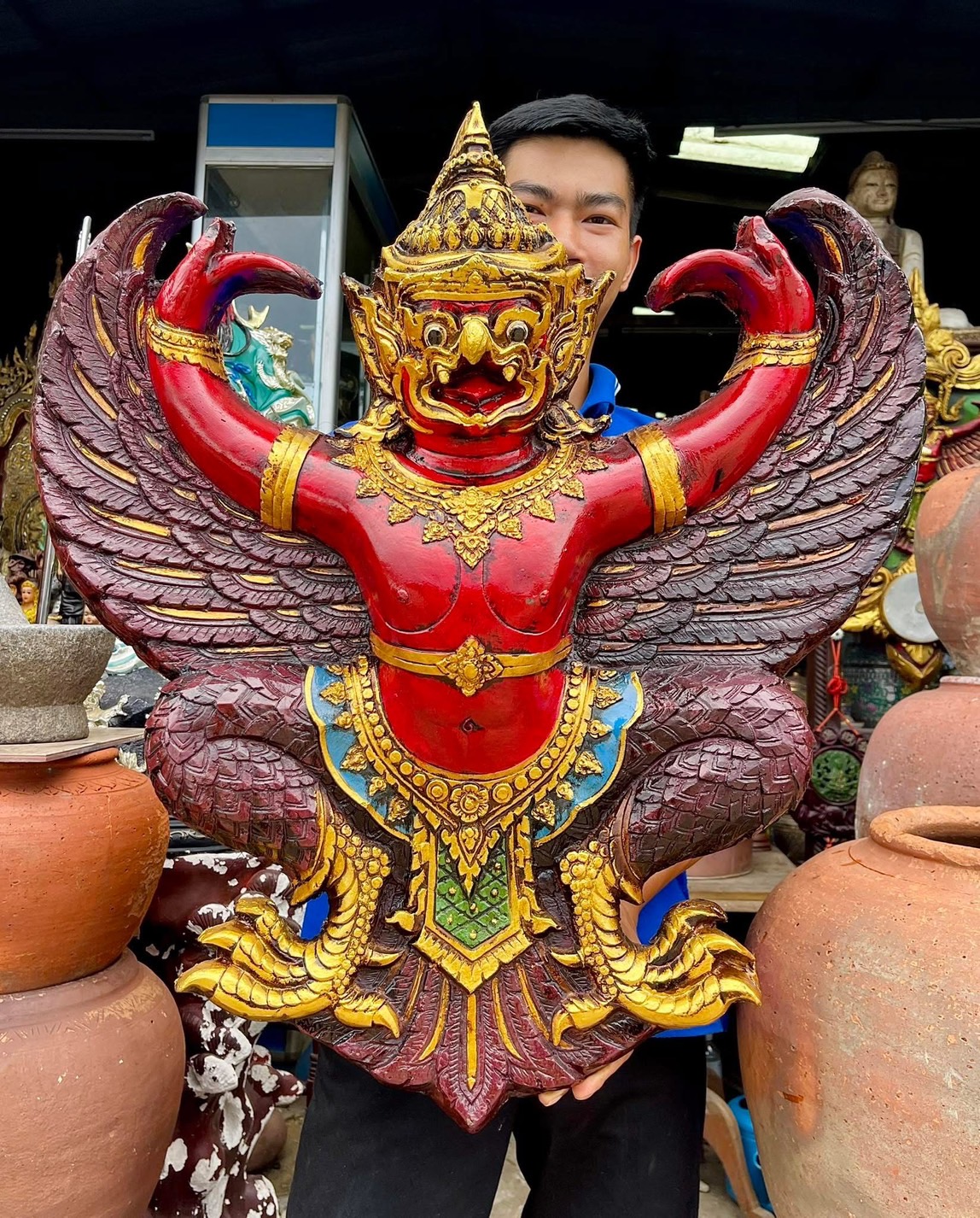 พญาครุฑ ครุฑหน้าดุ พญาครุฑหน้ายักษ์ ขนาด65ซม