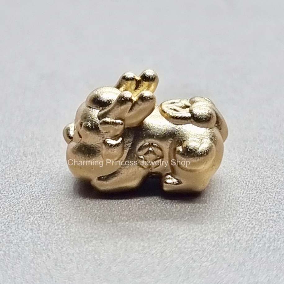 เบบี้ปี่เซี๊ยะ ชาร์มปี่เซี๊ยะ เงินแท้ 99.99% ชุบทอง ตัวคั่นสร้อยข้อมือ ชาร์มเงินแท้ 99.99% กว้าง 7.5 มม ยาว 12 มม