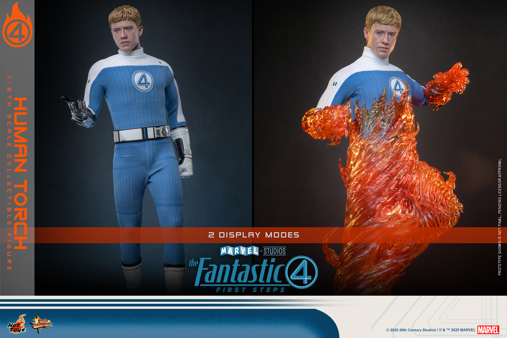 Hot Toys MMS829B The Fantastic Four: First Steps - Human Torch (Special Edition)