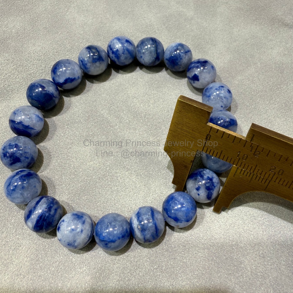 Blue Dumortierite Quartz ดูมอร์เทอไรต์ 10 mm ลายสวย