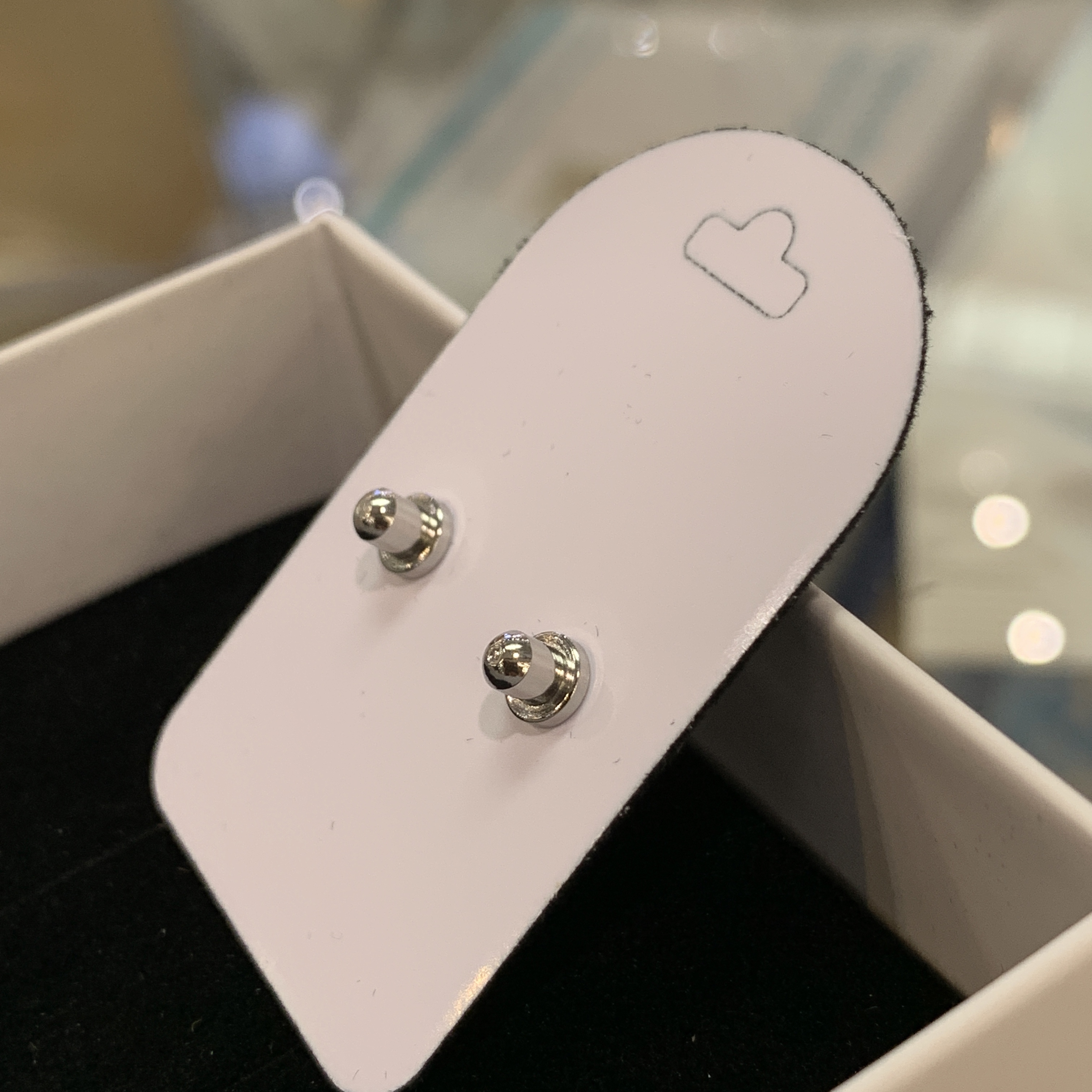 (สำหรับเจาะที่ร้านเท่านั้น)แป้นหมวก สแตนเลสเกรดการแพทย์ 5mm Rabbit แพคเกจปลอดเชื้อ ปลอดภัย100%