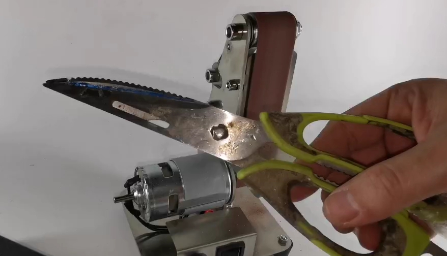 ES14 เครื่องขัดสายพานมินิ สำหรับ ขัด ไม้ พลาสติก เหล็ก ลับคมใบมีดต่างๆ