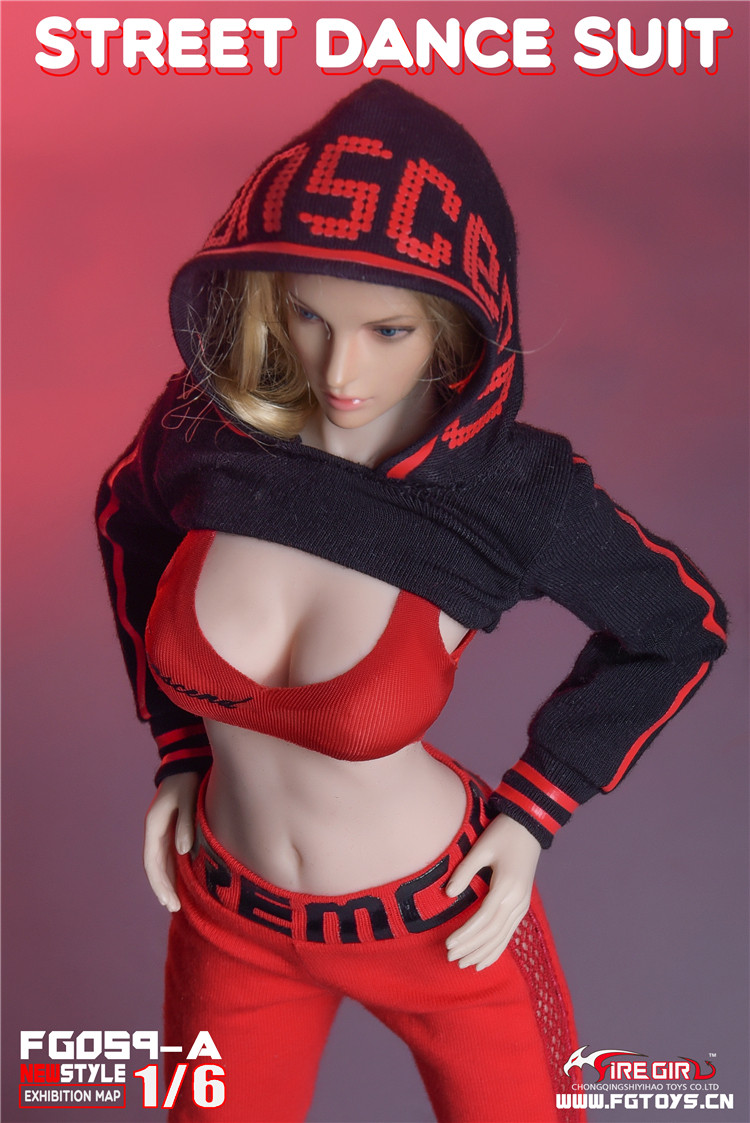 Fire Girl Toys FG059-A Street dance suit (black and red)
