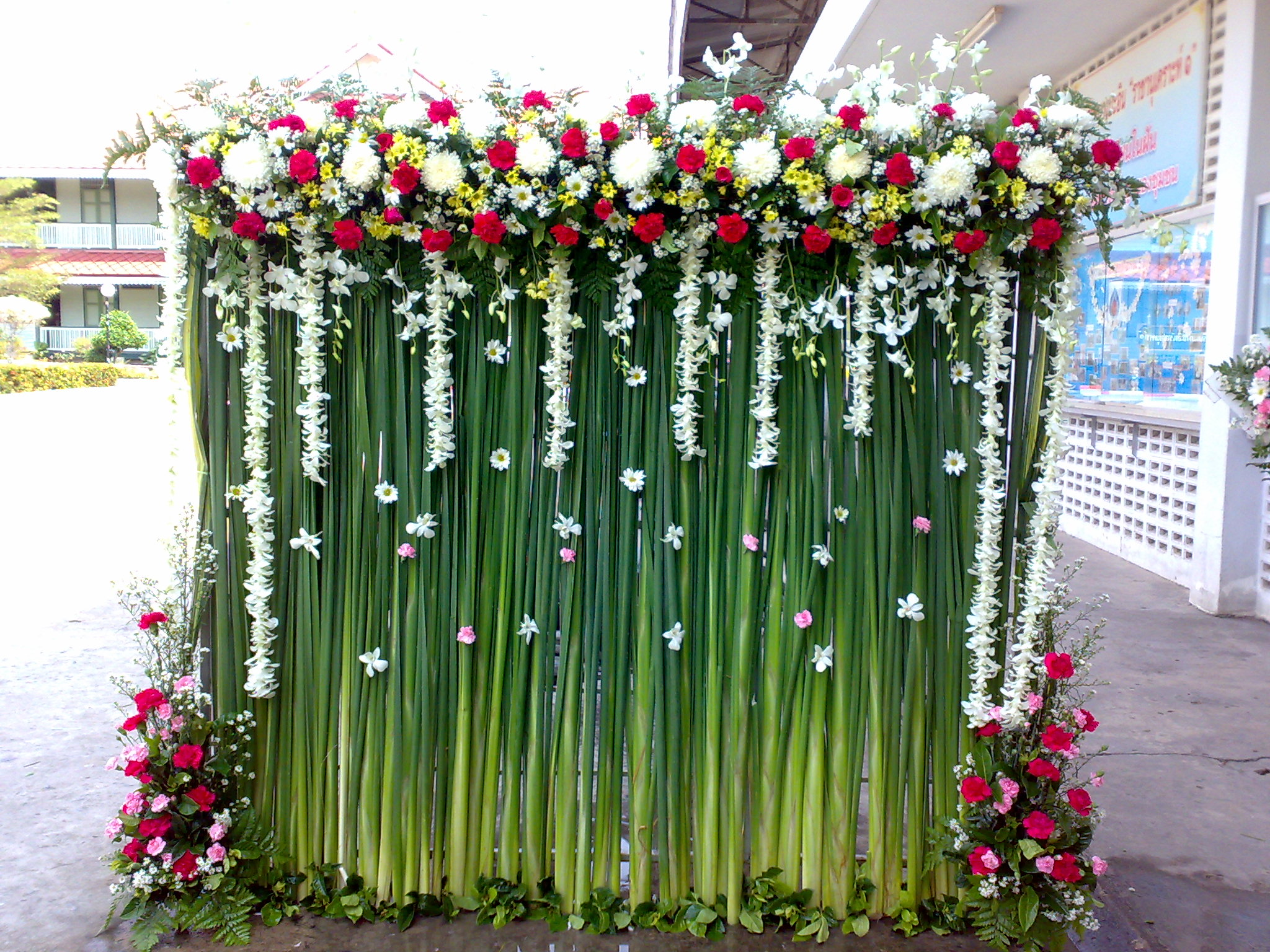 ซุ้มดอกไม้สดถ่ายรูป