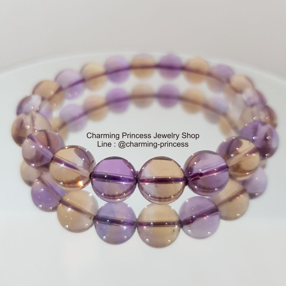 Ametrine อเมทริน 10-10.5 มม AAA+ คุณภาพงานจิวเวร์รี่ เนื่อใส เสริมความเจริญรุ่งเรืองมั่งคั่ง ลดความเครียด ผ่อนคลาย ปกป้องคุ้มครอง