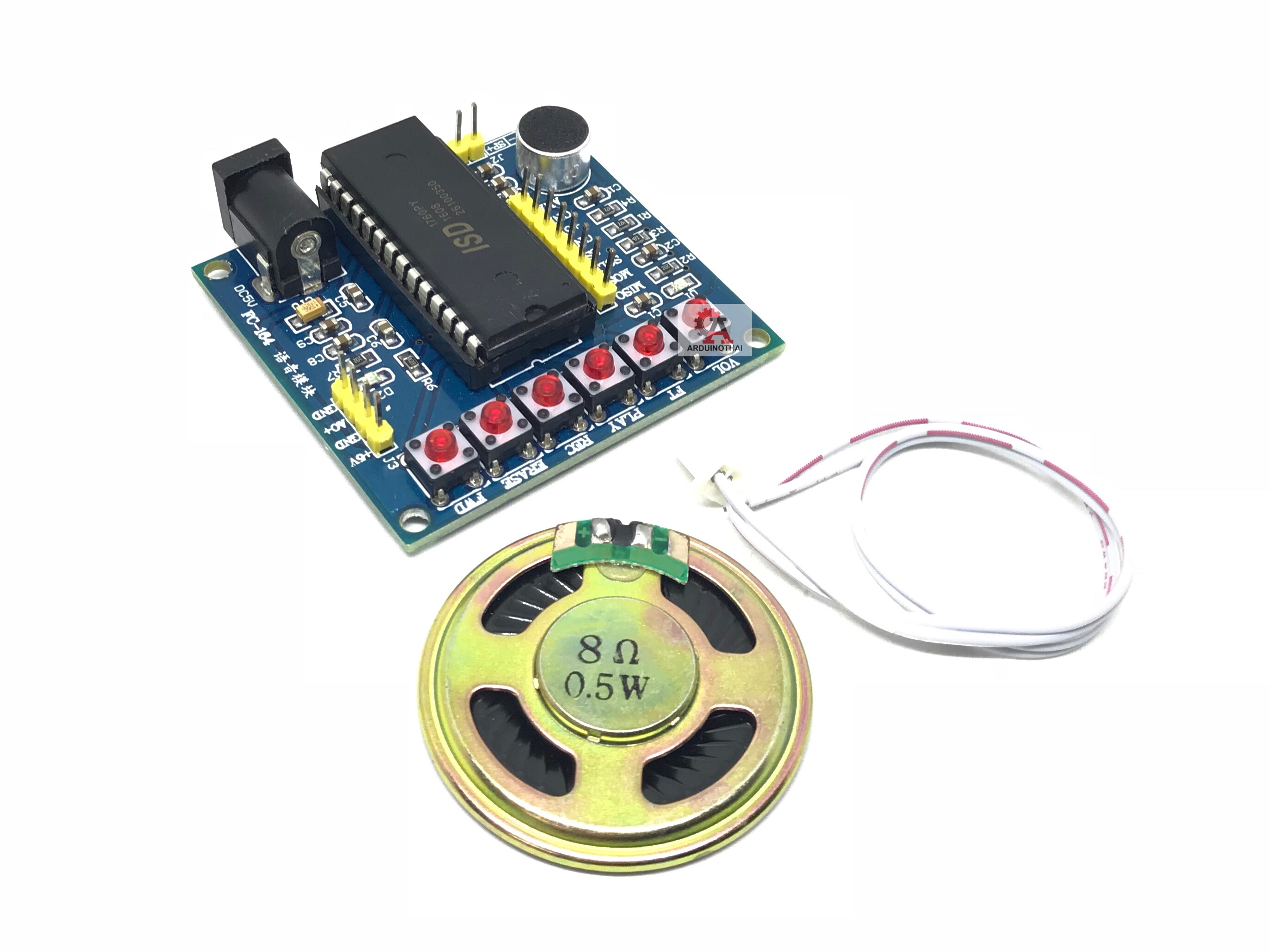 ISD1760 Voice Recording & Playback Module (blue) โมดูลบันทึกข้อความเสียงและเล่นกลับ สต็อกไทยส่งไว