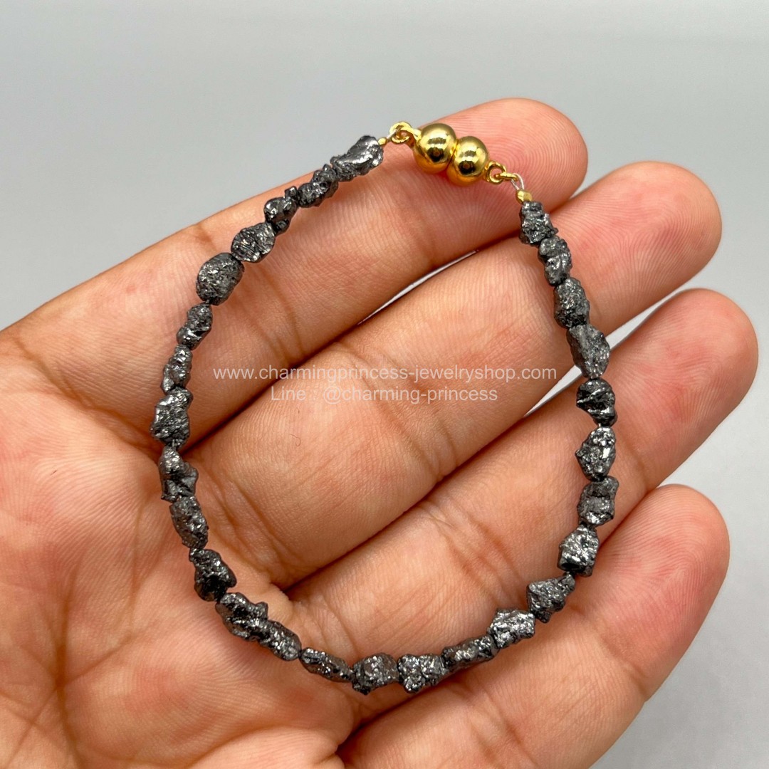 Black Diamond สร้อยข้อมือ แบล็คไดมอนด์ สร้อยข้อมือเพชรแท้สีดำ V2