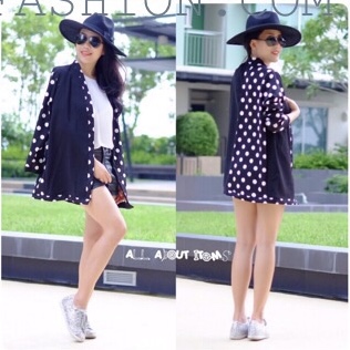 เบลเซอร์สูทสวยๆ ใส่ทำงานก็ได้ ใส่เที่ยวก็สวย เสื้อสูทลายจุดเก๋ๆ