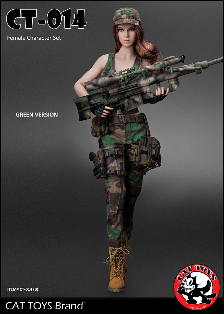 CAT TOYS CT014B Green Military Female Character set
