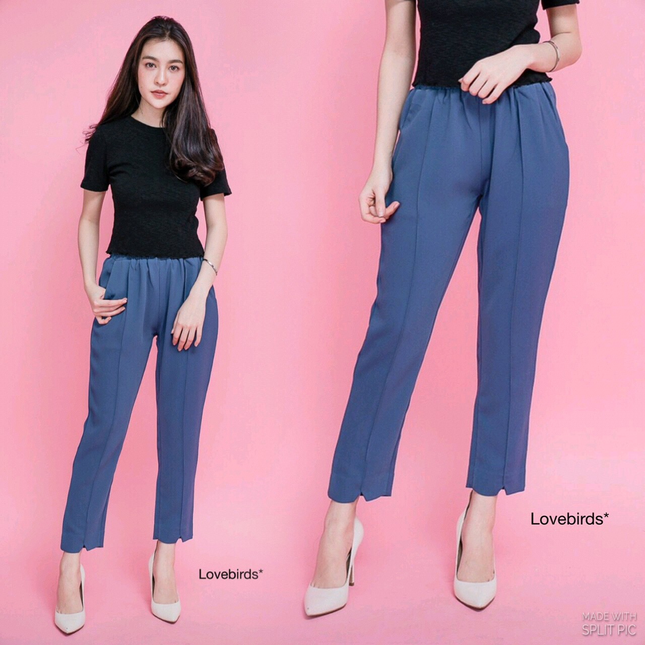 กางเกงเย็บเส้นหน้า เอวสม้อคอย่างดี ปลายขาแต่งหยักนิดนึงสามเหลี่ยม ผ้าดีมากๆๆๆ ใส่สบายแน่นอน น่ารักมากๆ ทรงสวยจริงๆค่า