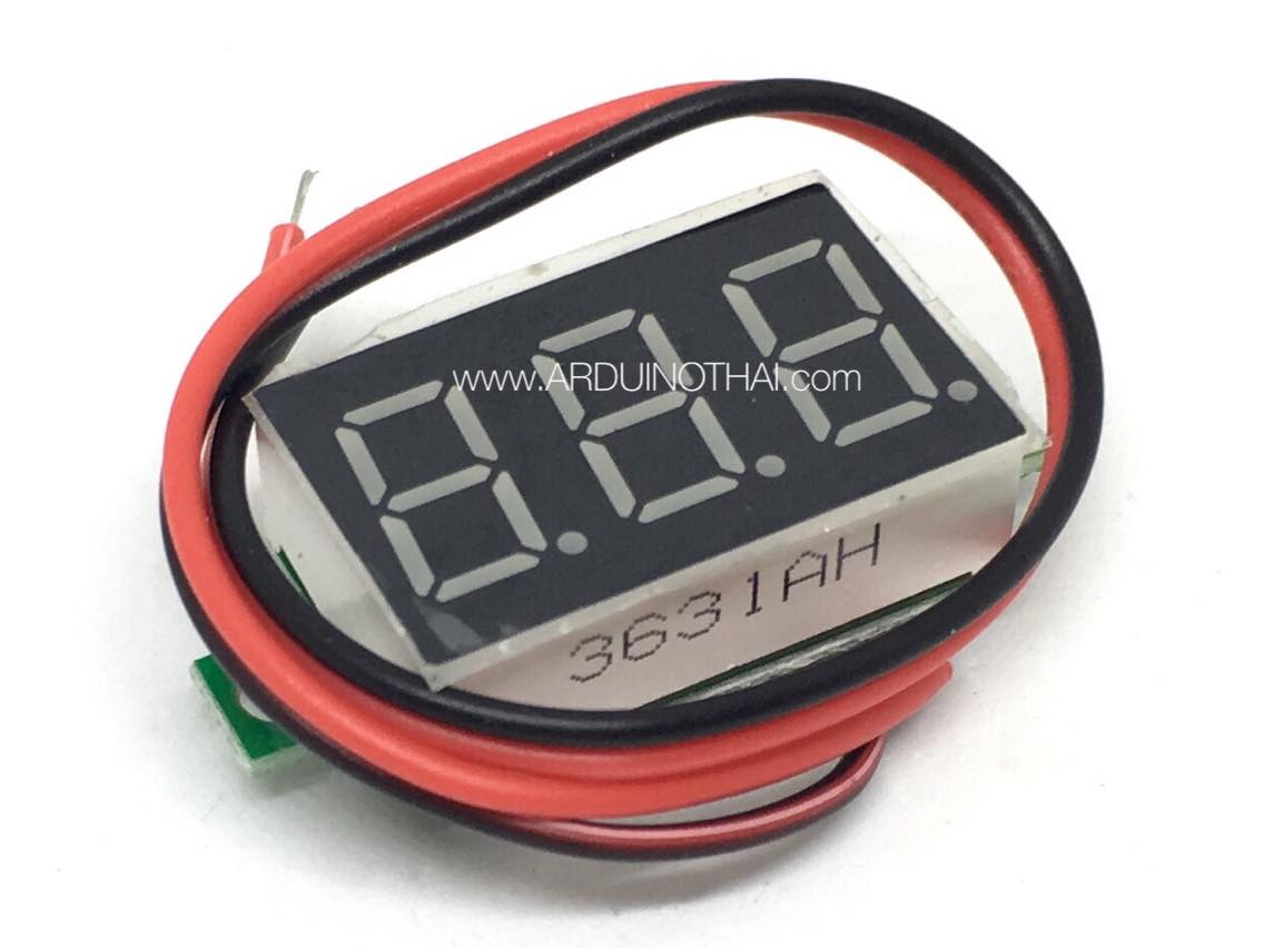 โมดูลวัดแรงดันไฟฟ้ากระแสตรง 4.5 - 30VDC (สีแดง) Digital DC volt meter DC4.50V-30.0V 0.36" (Red) สต็อกไทยส่งไว