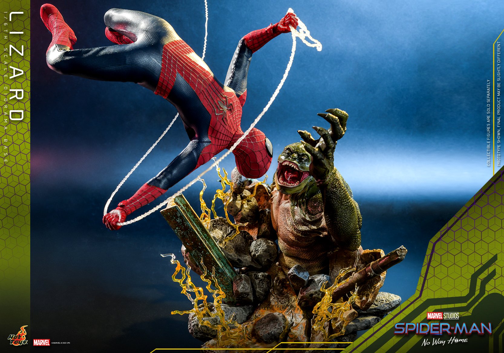 Hot Toys MMS658 1/6 The Amazing Spider-Man 2 - The Amazing Spider-Man + ACS013 1/6 Spider-Man: No Way Home - Lizard Diorama Base