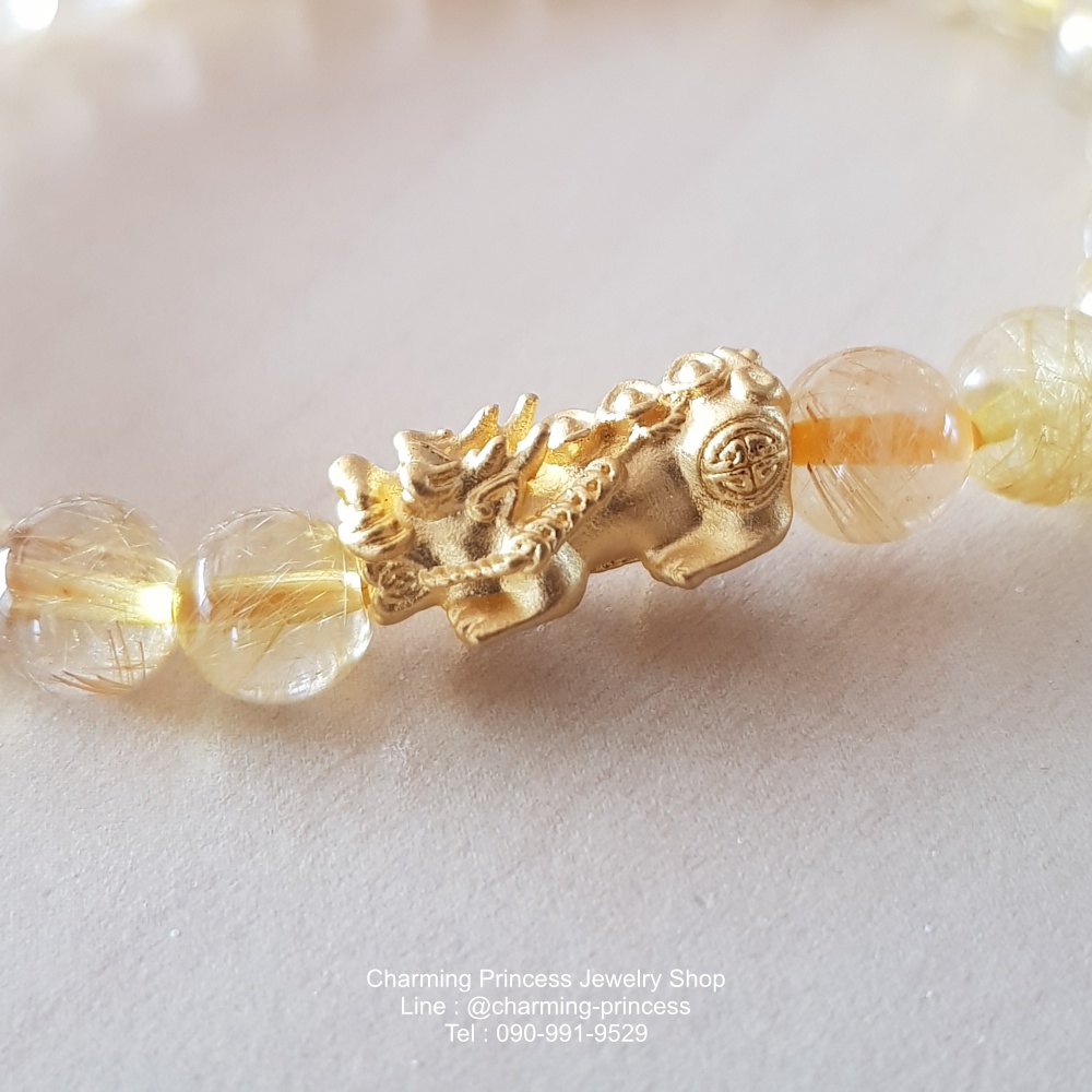 ไหมทอง 7 มม ปี่เซี๊ยะ ทองคำแท้ 99.99% 0.6 g