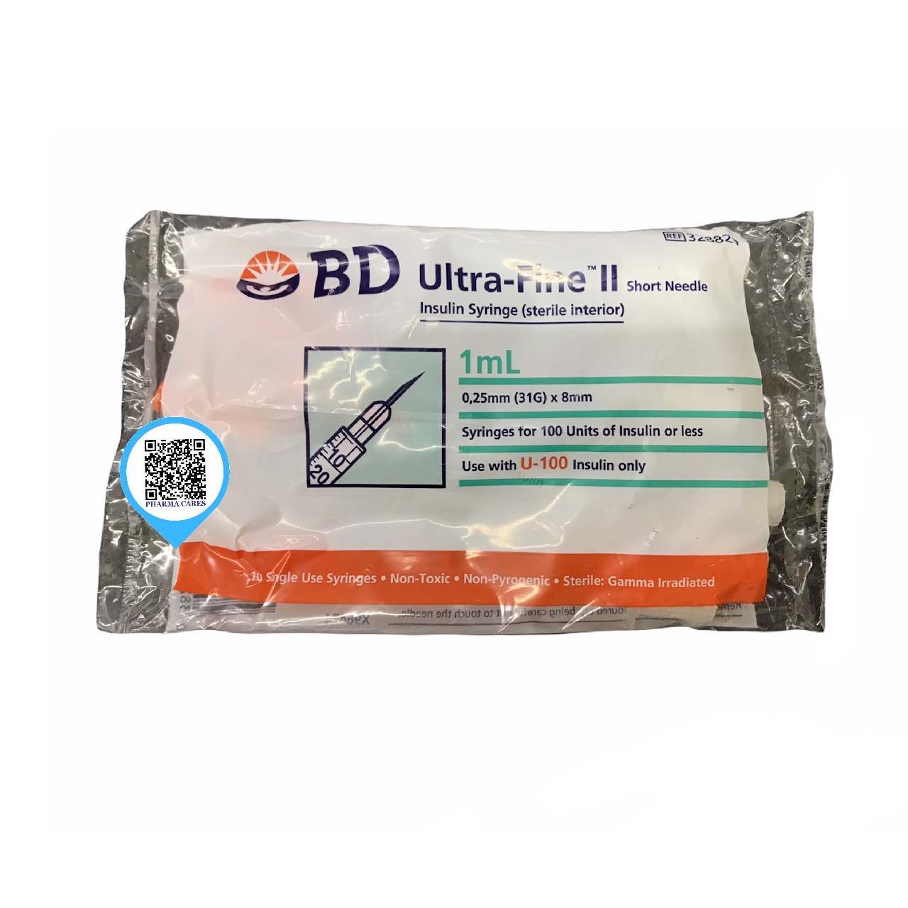 ยกกล่อง BU Ultra-Fine Insulin U-100 Syringe 1ml. + 31G x 8 mm. (แพ็ค10ชิ้น) ส่งฟรี
