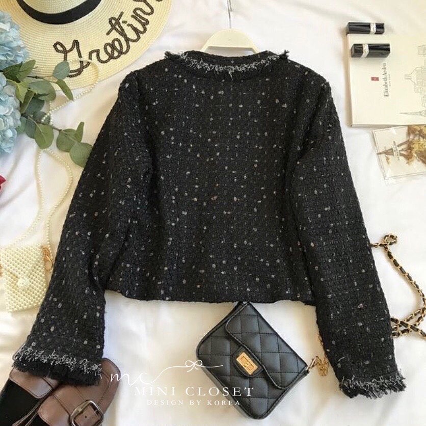 เสื้อคลุมผ้าทวีต สวยหรู ดูแพง มี2 สี ขาว ,ดำ