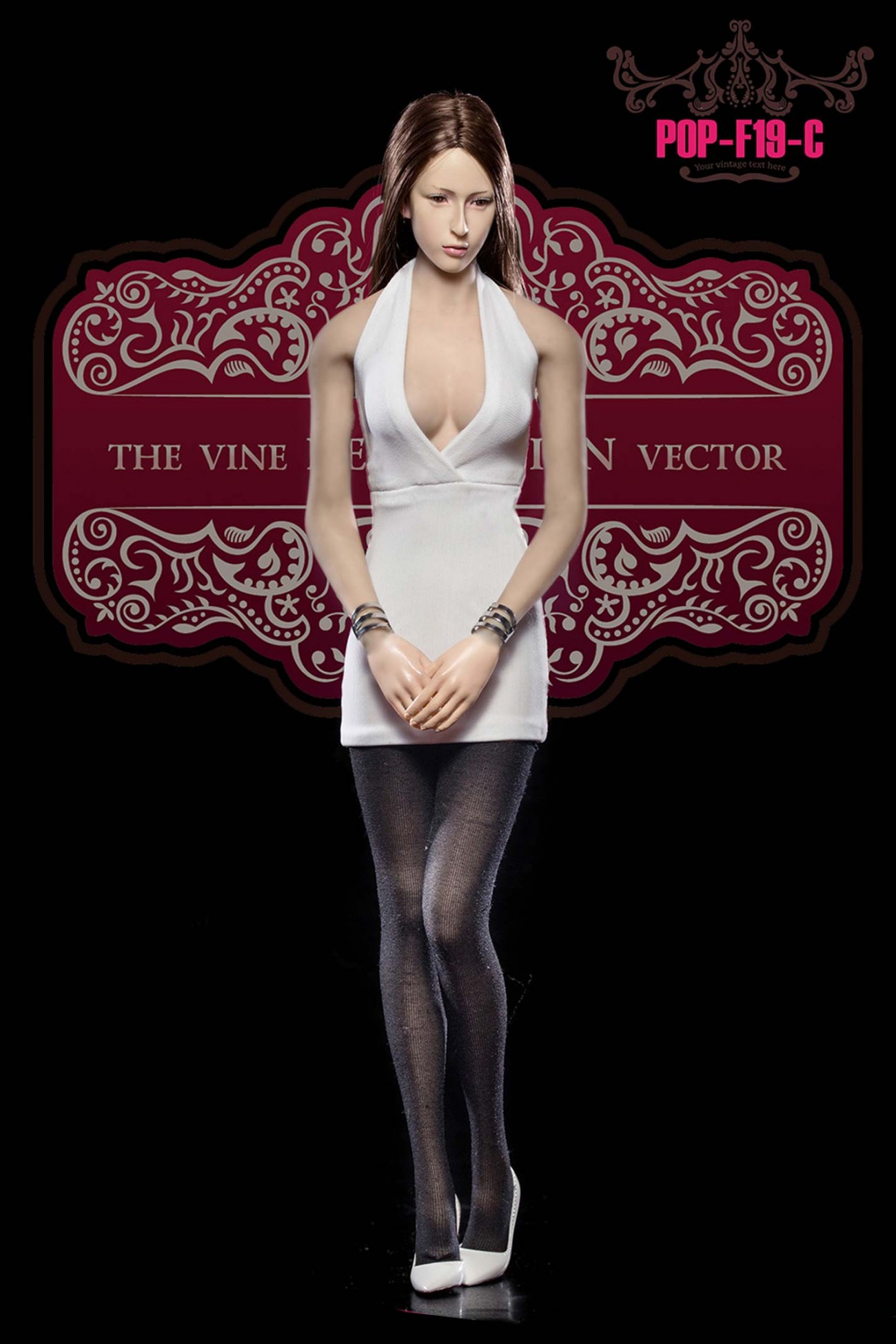 POPTOYS F19 Ladies sexy low-cute halter dress suit