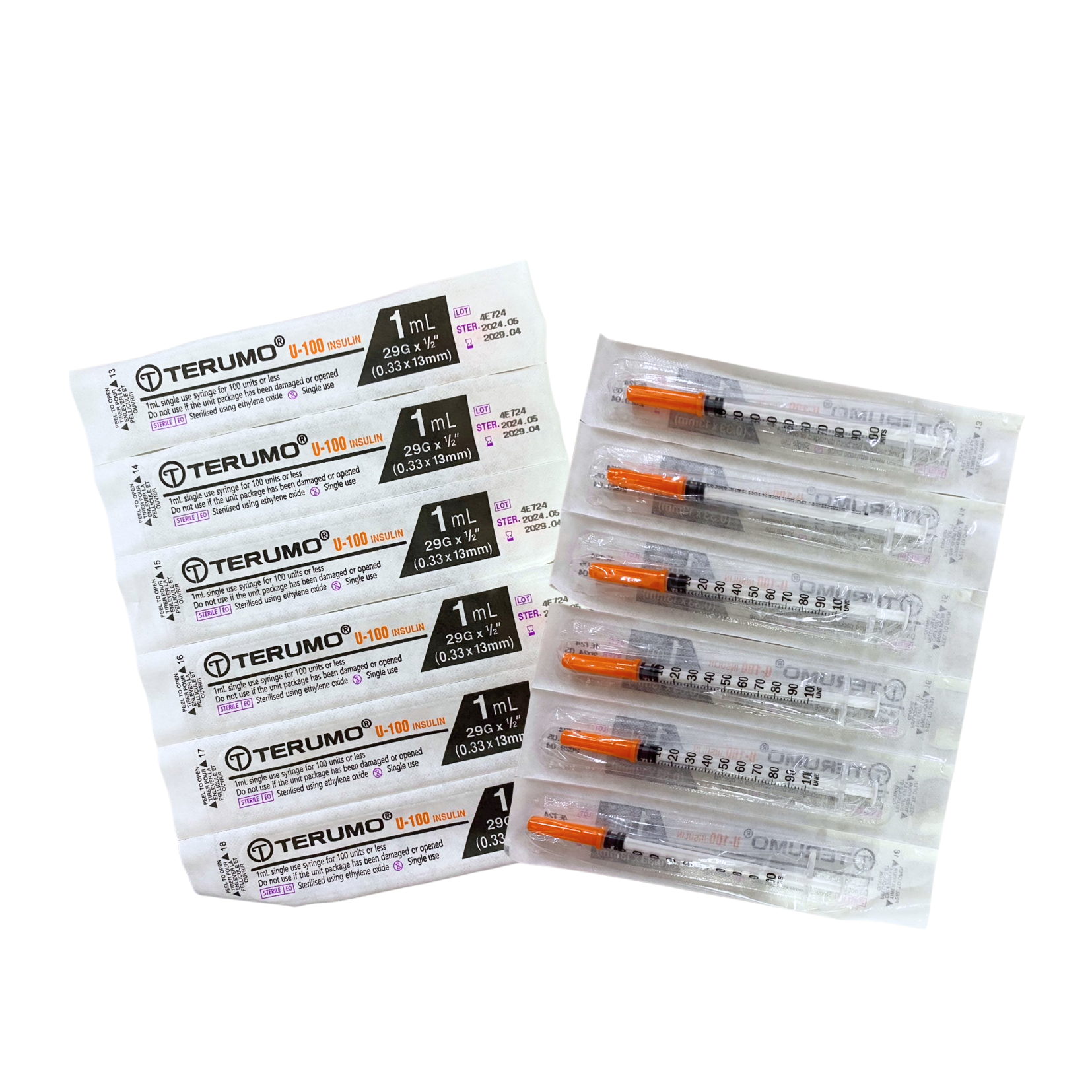 Terumo Syringe Insulin 1ml + 29G x 13 mm. ส่งฟรี