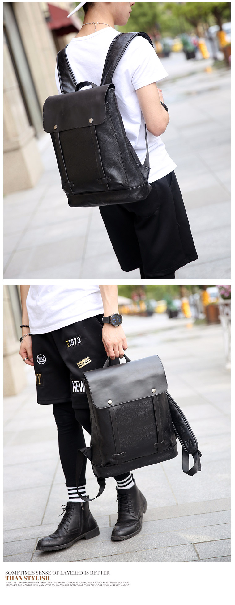 พร้อมส่ง กระเป๋าเป้สะพายหลังนักศึกษาผู้ชาย ใส่คอมพิวเตอร์ไซร์