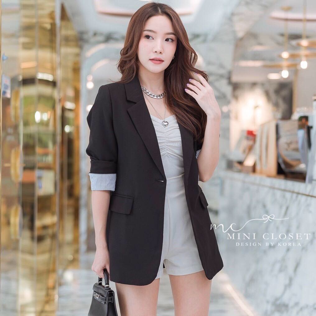 เบลเซอร์สูทใส่ทำงานสวยๆ ตัดเย็บด้วย ผ้าสูทผสมผ้าลินิน