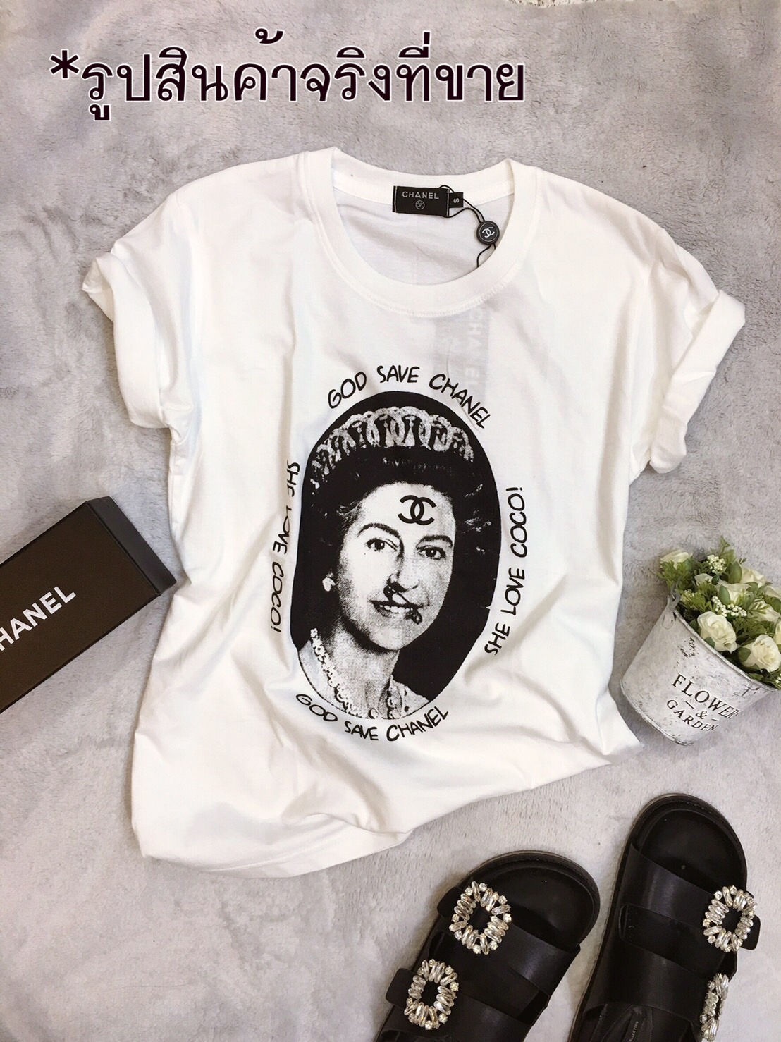 *ถึงสิ้น"เดือนสิงหาคม"นี้เท่านั้น เสื้อยืด Chanel สกรีนลาย งานใหม่ งานป้ายครบ ใหม่ล่าสุด เลยจ้าาา งานดีสุดๆ งานสกรีนฝังลงเนื้อผ้าเนี้ยบอย่างดี ผ้า cotton แท้ 100%