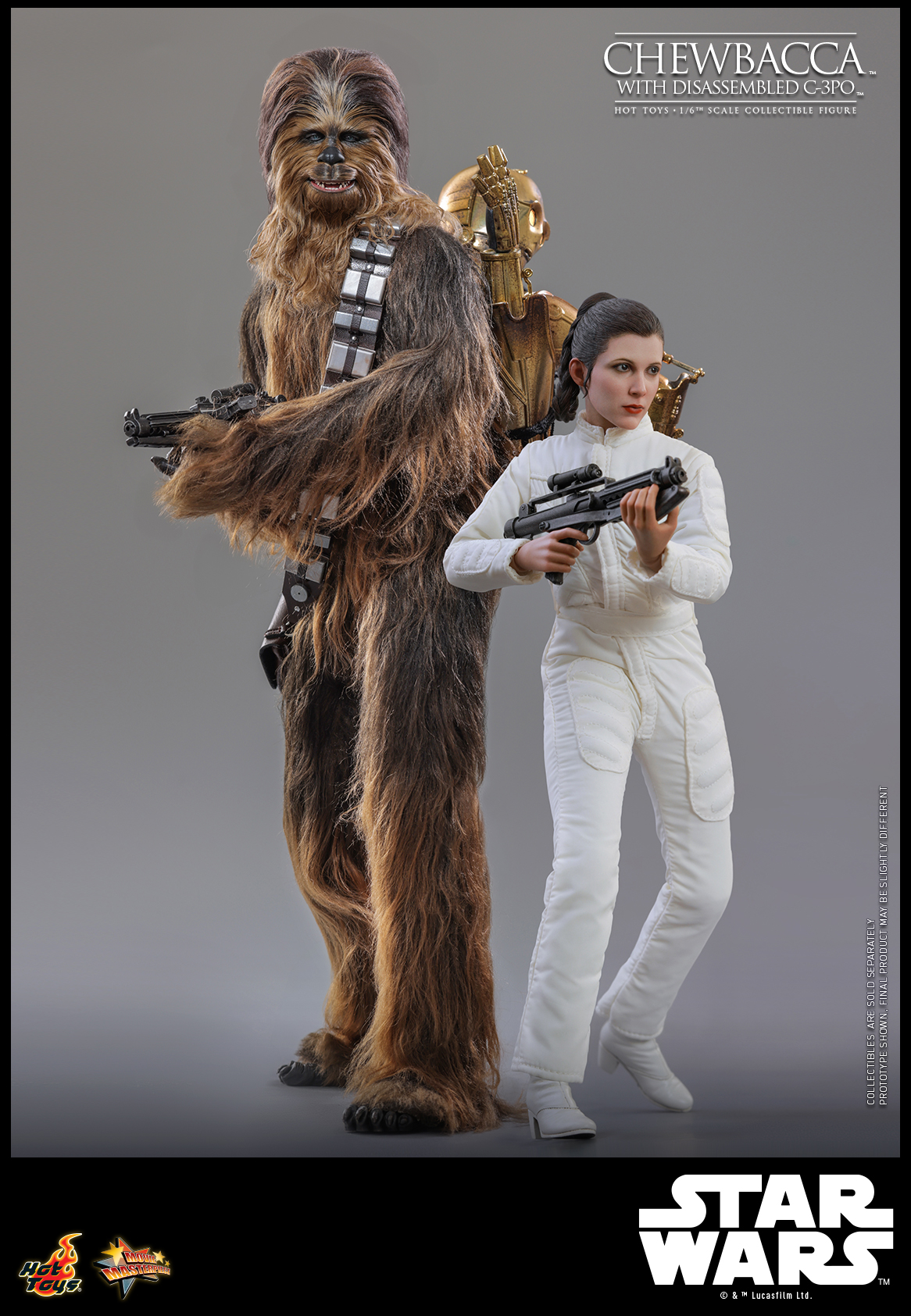 Hot Toys MMS766 Star Wars Episode V: The Empire Strikes Back - Chewbacca with Disassembled C-3PO