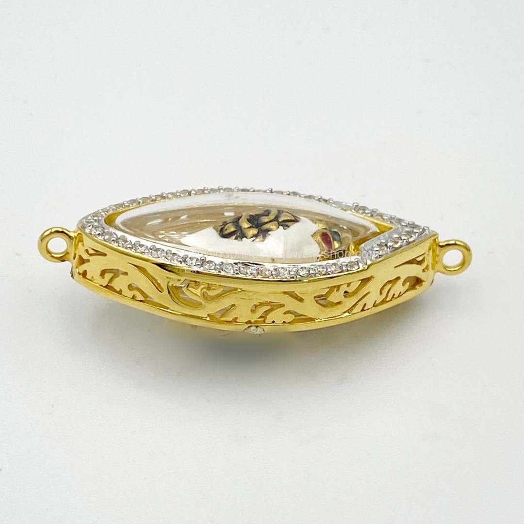 พระสังข์ สั่งรวย ครูบากฤษณะ อินทวัณโณ นำไปล้อมกรอบ อัดกันน้ำ ฝังพลอย White Zircon ไวท์เซอร์คอน *Pre-order*