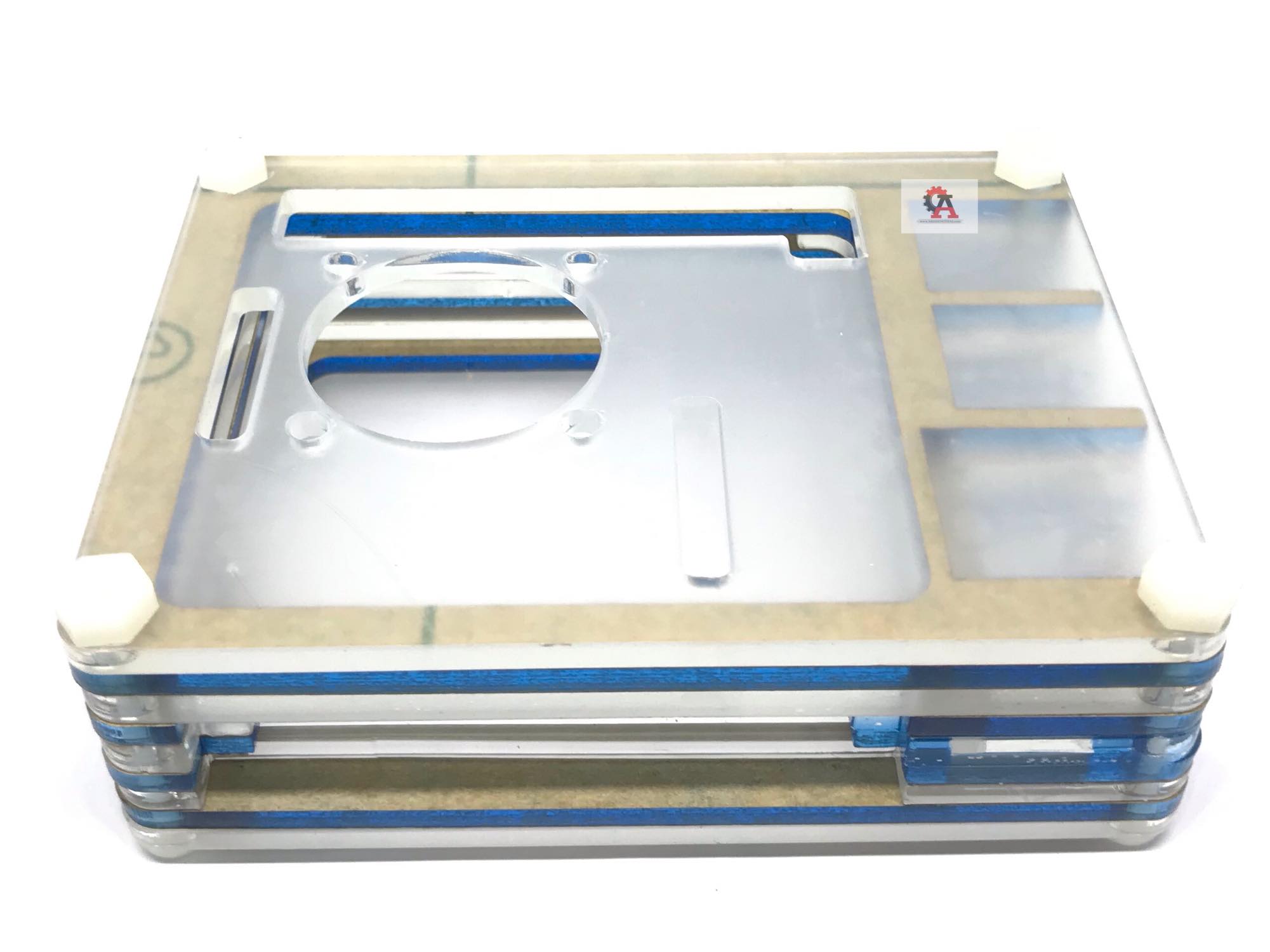 Raspberry pi 4 case + fan สีน้ำเงิน