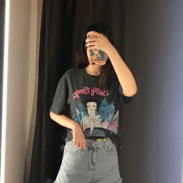 เสื้อยืด Betty Boop เสื้อยืดแฟชั่นดารา