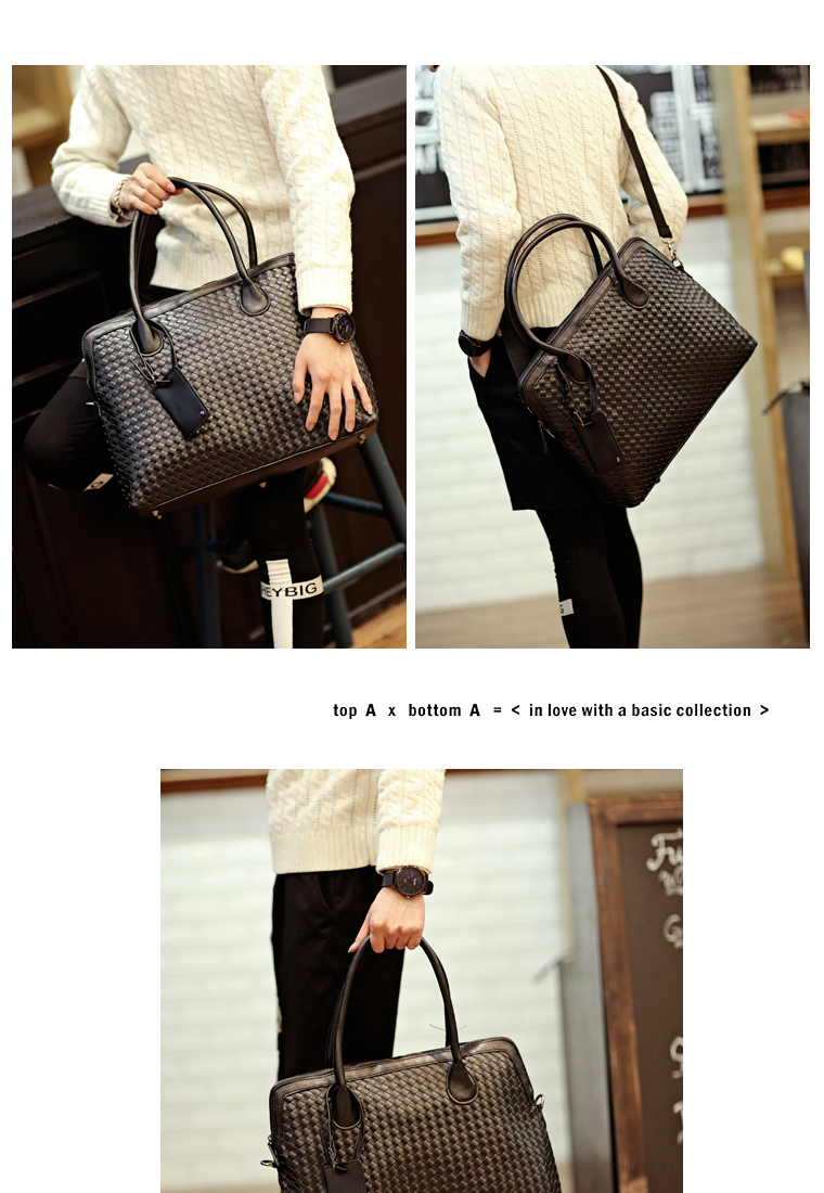 พร้อมส่ง กระเป๋าถือผู้ชาย นักธุรกิจ ใส่เอกสาร ลายสาน แฟชั่นเกาหลี